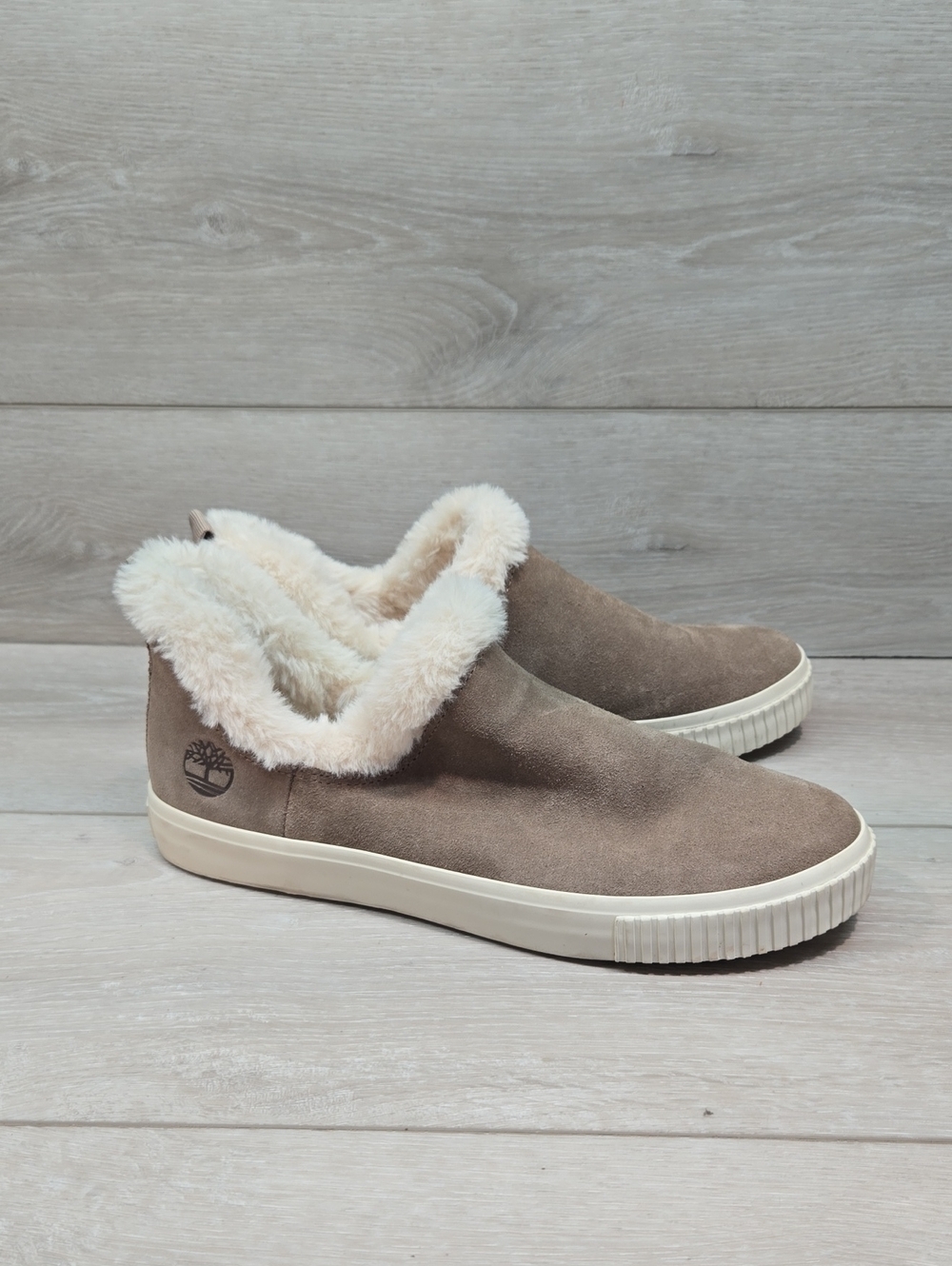 Timberland Women A2CFQ ReBolt Ankle Sude Faux Fur Boots Shoes Insulated Sz 9.5